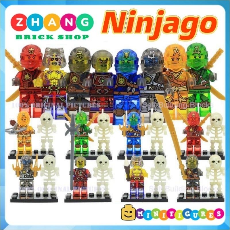 Đồ chơi Xếp hình Ninjago season 4 Zugu Clouse Skylor Kai - Lloyd - Zane Jay Cole kèm Người Xương Min