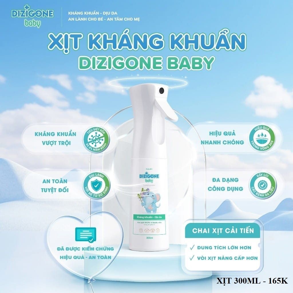 Xịt kháng khuẩn DIZIGONE spray cho bé  - Kháng khuẩn dịu nhẹ, ngăn ngừa sẹo TẶNG KÈM VỎ XỊT SIÊU RẺ