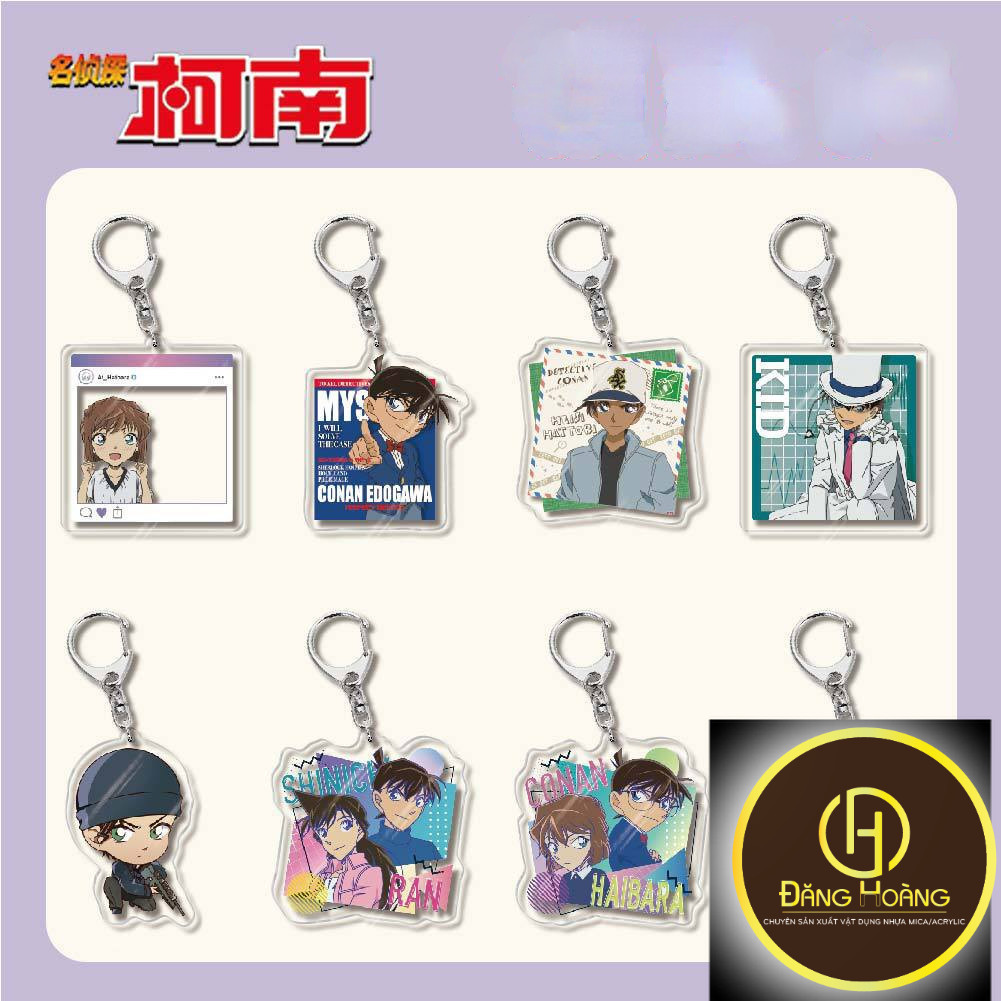 Anime Thám Tử Lừng Danh Conan Acrylic Móc Khóa Dễ Thương Kudo Shinichi Mouri Ran In Hình Móc Khóa Mặ