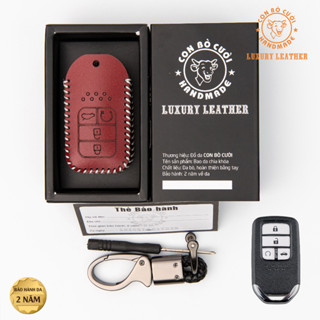 Bao Da Chìa Khoá Honda Civic, City RS, Accord (4 nút) Da Bò Nhập Khẩu ITALIA, Khắc Tên & Số ĐT Chủ Xe