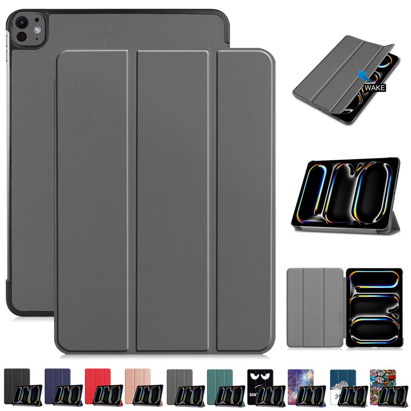 Dành Cho IPad Pro 13 A2926 A3007 Ốp Lưng Da Coque Đứng Gấp Cứng Thông Minh Cho Funda IPad Air A2903 