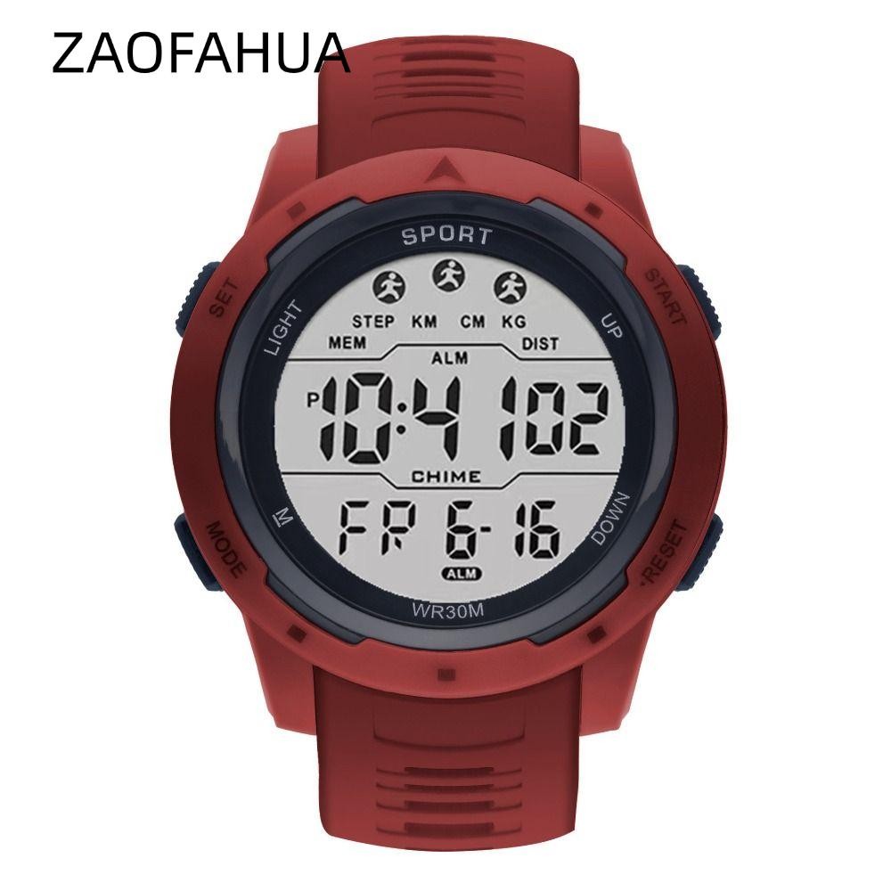 ZAOFAHUA  Đồng hồ thể thao, Đồng hồ điện tử chống nước thông thường, Đồng hồ kỹ thuật số màn hình lớn phát sáng ban đêm đơn giản cho nam