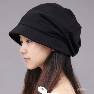 Mũ Mũ Nữ Mũ chậu nhỏ tôn mặt vòng đầu lớn mùa thu phong cách Hàn Quốc Mũ ngư dân họa sĩ Mũ nữ cỡ lớn