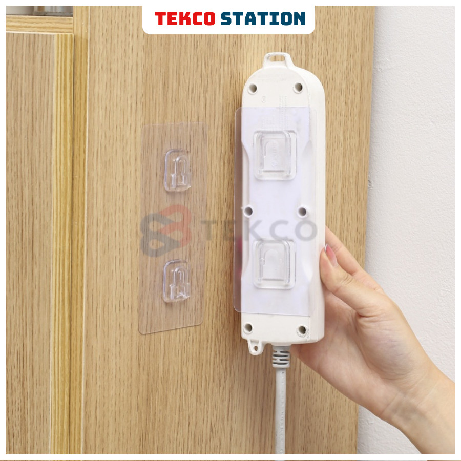 Bộ Móc Dán Tường Ghép Đôi Treo Đồ, Ổ Điện, Tranh Ảnh - Miếng Dán Tường Dự Phòng Cho Khay Kệ Nhựa