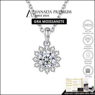   QUÀ TẶNG 20 10   Dây chuyền Đá Moissanite 6.5mm Bạc 925 Quà Tặng Hoa Hướng Dương Đi Tiệc Hanada 1883 
