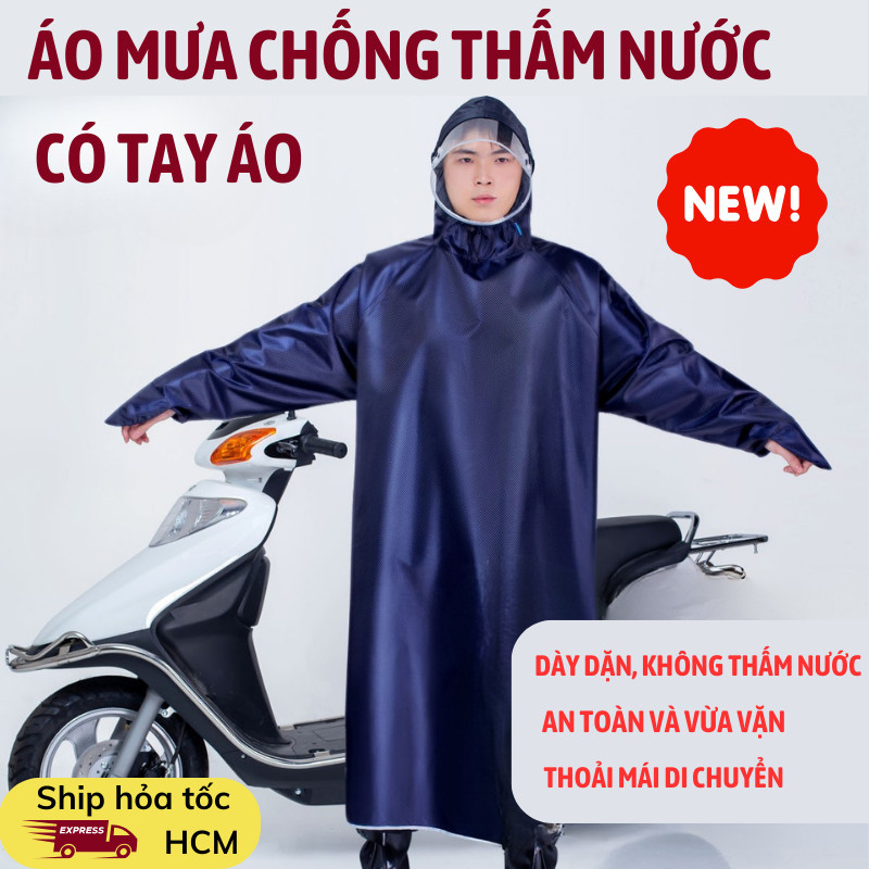 Áo mưa Joful Home đi xe máy kín người, da cá cao cấp, chống thấm, siêu bền