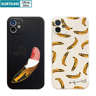 Suntaiho Thẩm Mỹ Độc Đáo Họa Tiết Chuối Ốp lưng Iphone 16 15 14 13 12 11 Pro Max IP 7 8 Plus Iphon X Xs XR Xs Max Silicon Mềm Chống Sốc Ốp Lưng