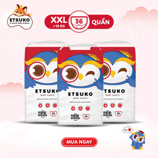 Combo 3 Bịch Tã/Bỉm Quần ETSUKO Chất Lượng Cao, Siêu Thấm Hút, Mềm Mại Chống Hăm Đủ Size Cho Bé M46/L42/XL40/XXL36
