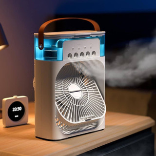 Quạt điều hòa phun sương hơi nước mini 3 chế độ tích hợp led , quạt phun sương mini m232