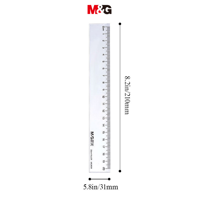 M&G Thước kẻ trong suốt  15/20cm   Chất liệu PS bền chống trầy xước ARL96004 Thước đo kỹ thuật số lớn Đo lường kiểm tra Vẽ Đồ dùng văn phòng học tập