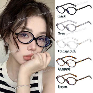 Hàn Quốc Retro Khung Hình Bầu Dục Chống Ánh Sáng Xanh Kính Dành Cho Nữ Cô Gái Thời Trang Da Báo Chống Ống Kính Xanh Kính Mắt
