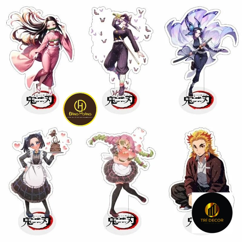 Mô hình Standee Anime Thanh gươm diệt quỷ Kimetsu No Yaiba Nezuko Rengoku Phụ kiện trang trí để bàn góc học tập_ĐH