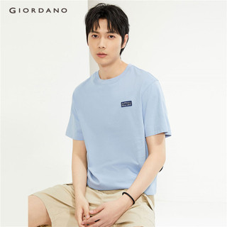 GIORDANO Nam Áo Phông 100% Cotton Thêu Chữ Tee Cổ Tròn Tay Ngắn Mùa Hè Đơn Giản Thời Trang Áo Phông 01024402