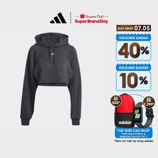  adidas Tập luyện Áo Hoodie Tập Luyện Dáng Lửng HIIT AEROREADY Nữ Đen HN7769