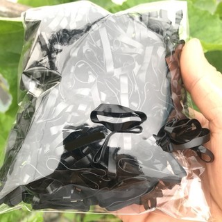Gói 100g thun cột tóc nữ Hàn Quốc dễ thương iLita túi thun phụ kiện buộc tóc đẹp nhiều màu đen