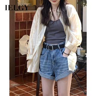 Áo sơ mi dài tay dáng rộng IELGY Áo cardigan mỏng chống nắng