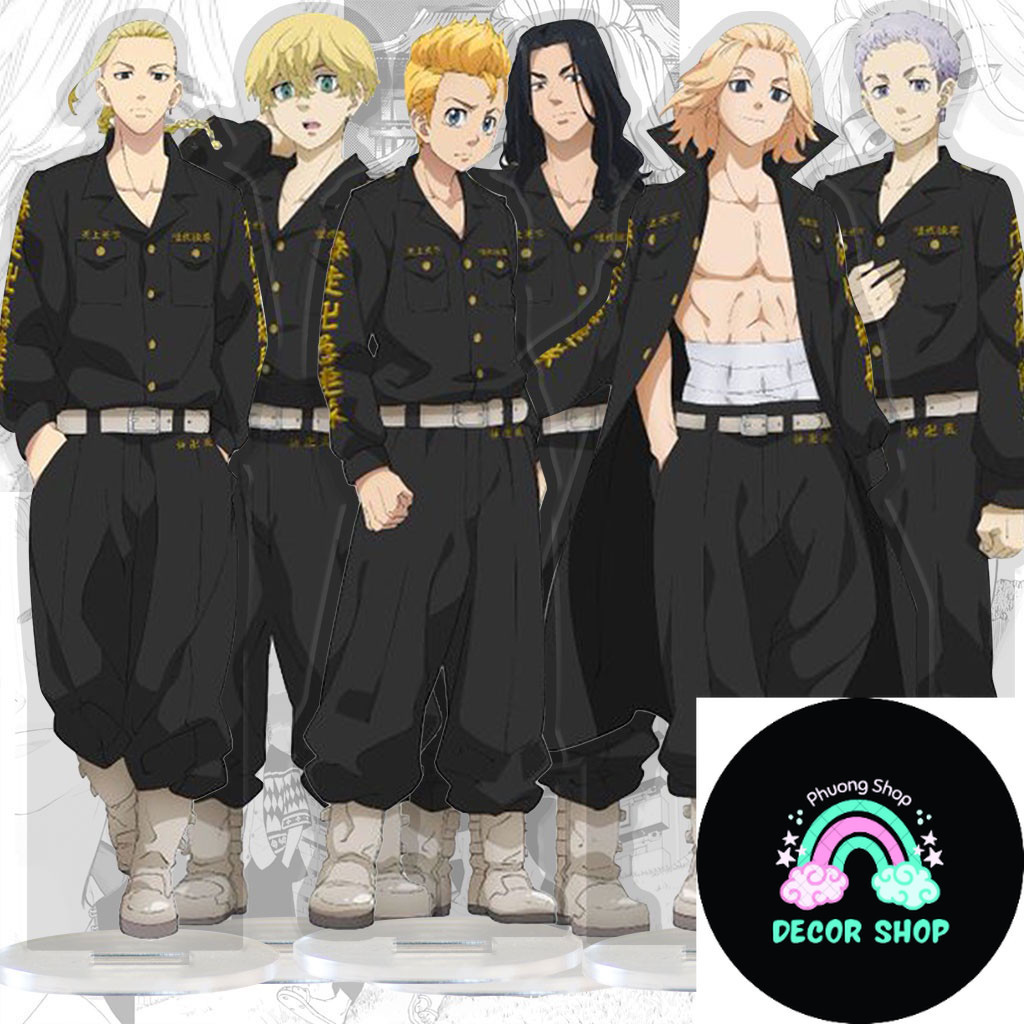 Mô hình Standee Tokyo Revengers Mikey Draken Keisuke Baji Sano Manjiro Phụ kiện trang trí để bàn góc