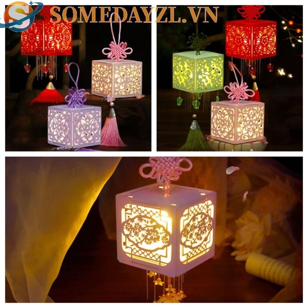 Đèn lồng trung thu SOMEDAYZL DIY, có đèn LED Lễ hội trung thu Đèn lồng thủ công, Đèn lồng trung thu phong cách Trung Quốc Handmade Phụ kiện Hanfu may mắn