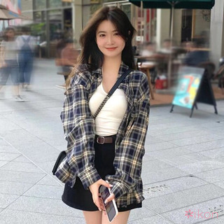 Áo Sơ Mi Nữ Suncreen Cổ Áo Sơ Mi Cổ Tròn Dài Tay Kẻ Sọc Rời Áo Sơ Mi Thường Ngày