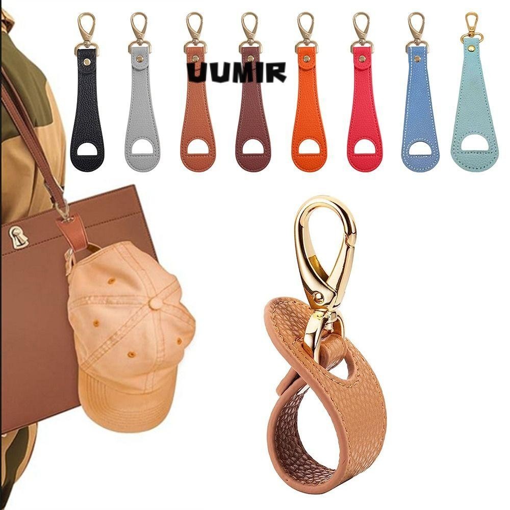 UUMIR Kẹp mũ, Phụ kiện túi xách bằng da PU Giá đỡ mũ, Mũ rảnh tay đa chức năng Giữ kẹp du lịch ngoài trời