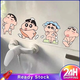 Nhãn dán crayon shin-chan dành cho sinh viên nhãn dán chất liệu chống nước sáng tạo hình dán hoạt hình dễ thương thẻ tự làm nhãn dán trang trí