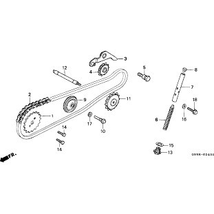 Bánh Trung Gian Dream 100, Wave Cũ, Wave Alpha "A" ( 14610086010 ) ROLLER COMP CAM CHAIN GUIDE