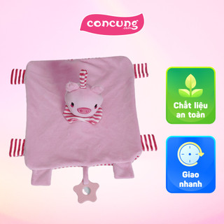 Khăn rối mặt heo kèm lục lạc, gặm nướu