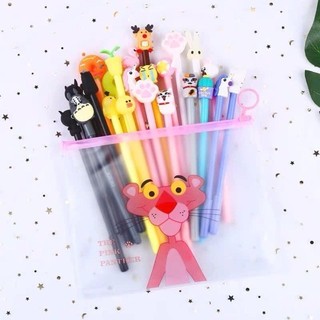 Bút bi cute hoạt hình đựng trong túi zip