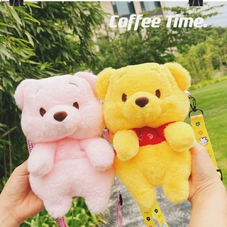 Túi đeo chéo sang trọng LEOTA, Đồ chơi búp bê Túi xách Winnie the Pooh di động, Ví điện thoại sáng tạo Phong cách Hàn Quốc Túi Messenger ngộ nghĩnh ngoài trời