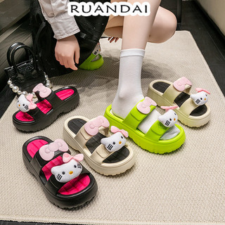 RUANDAI dép đi trong nhà bánh mì dép Đa năng Thấm hút mồ hôi Bền Phối màu tinh tế FYT24605PC 23Z240607