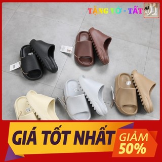 Dép đúc Yz Slide 🎁 FREESHIP + TẶNG VỚ 🎁 Da Vân Nhám chống nước quai ngang nam nữ, đế cao 5cm chất xin bảng cao cấp