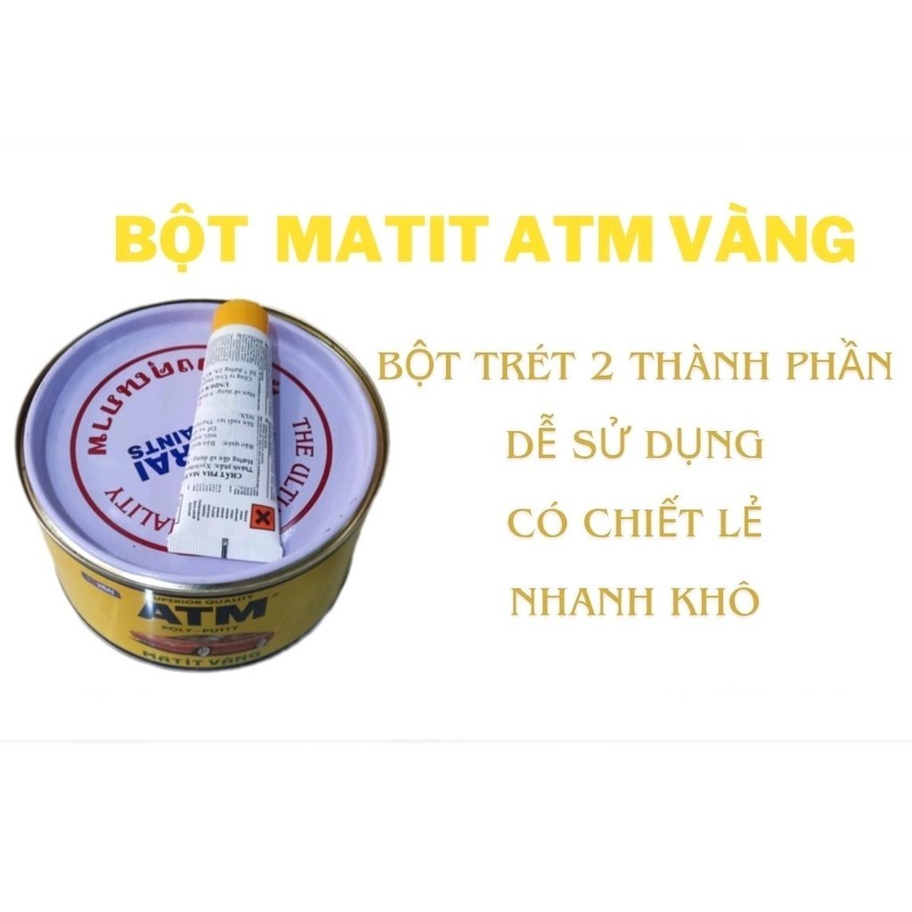 Bột trét, bột matit đa năng atm vàng và matit 380 2 thành phần có triết lẻ (100g, 200g, 1000g) có cứ