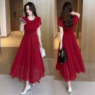 Phong Cách Quốc Gia Tính Khí Đầm Nữ Mùa Hè Thời Trang Phong Cách Phương Tây Nẹp Eo Ôm Hơn Nhìn Over-