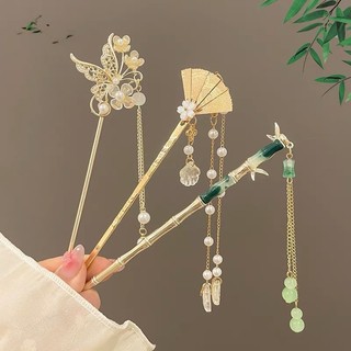 Trâm cài tóc cổ trang LAGU châm cài tóc gỗ trâm cài tóc kim loại đơn giản phong cách cổ điển