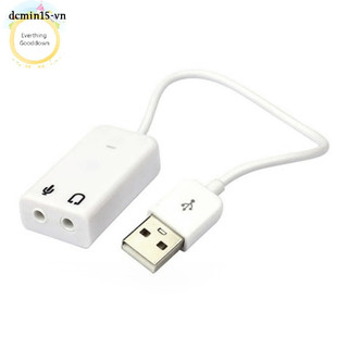 Kiqune Everthinggooddown Virtual USB Soundcard 7.1 3D Bộ chuyển đổi âm thanh USB Tai nghe 3,5 Mm Loa Micro cho máy tính xách tay Máy tính xách tay PC vn