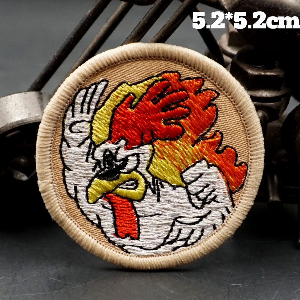 [Tùy chỉnh] AQ Flame Gamecock Patrol Huy hiệu thêu AA 3D Velcro Patch / Huy hiệu / băng tay / Biểu t