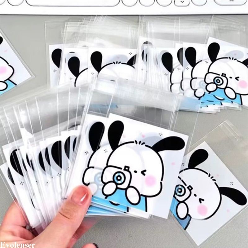 ✨️✨️Set 100 túi kích thước 7x7 cm Túi đựng bánh cookie / trà hoa hoạ tiết hoạt hình đáng yêu Tiệm Ốc Sột