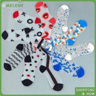 Tất Nữ MELENE, Tất Lụa Pha Lê Siêu Mỏng Sheer Lưới Thủy Tinh Lụa, Tất Co Giãn Trong Suốt