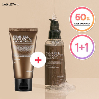[STYLEMITE CHÍNH HÃNG] [1+1] BENTON Snail Bee High Content Steam Cream (50g) + BENTON Snail Bee High Content Essence (100ml)