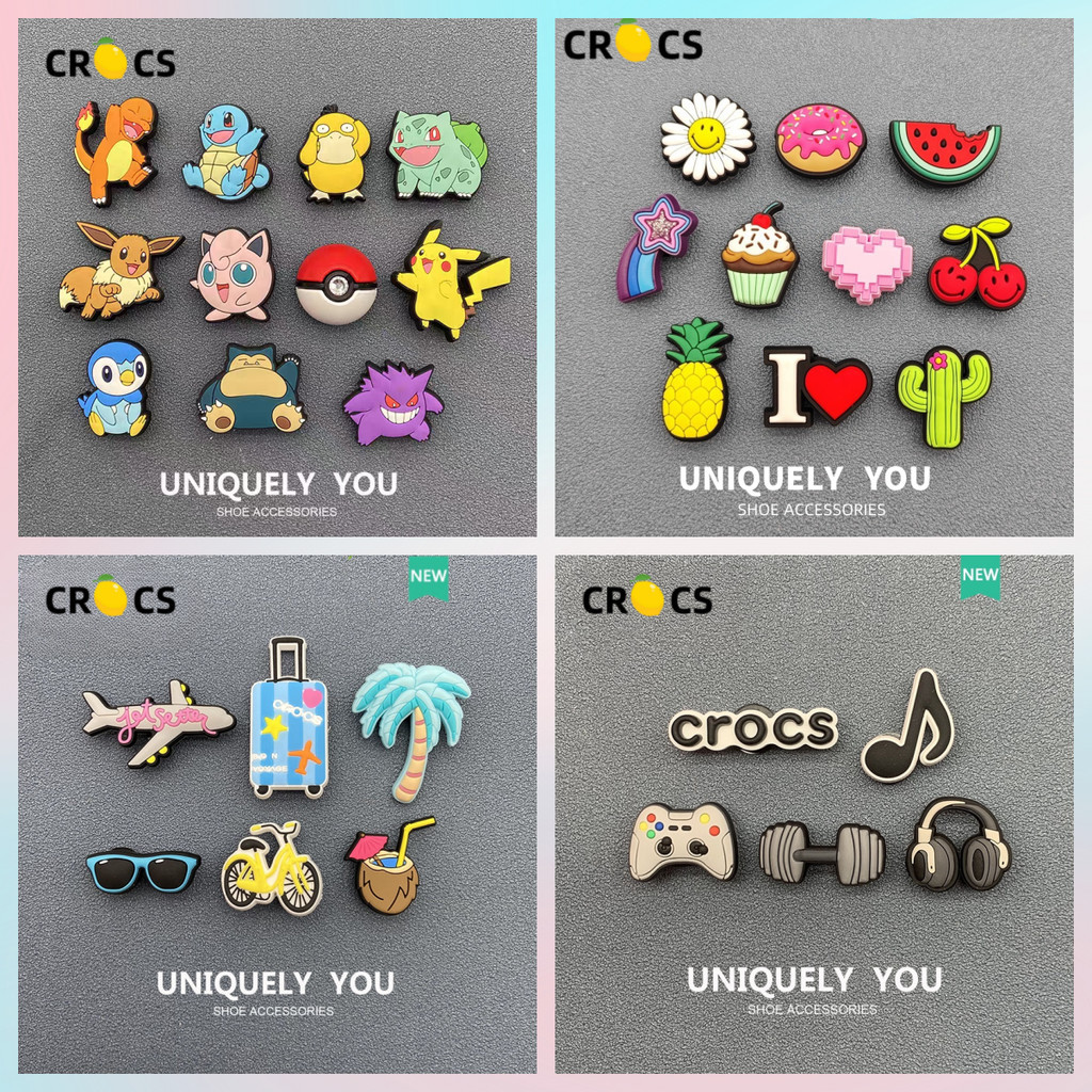 Jibbitz Crocs Quyến Rũ Khóa Giày Đế DIY Khóa Trang Trí Đế Thời Trang Trang Trang Trí Đế Giày Sandal Mùa Hè Kết Hợp Du Lịch Phong Cách Mới Trang Trí DIY Vui Nhộn Hoạt Hình Trò Chơi Giày Hoa