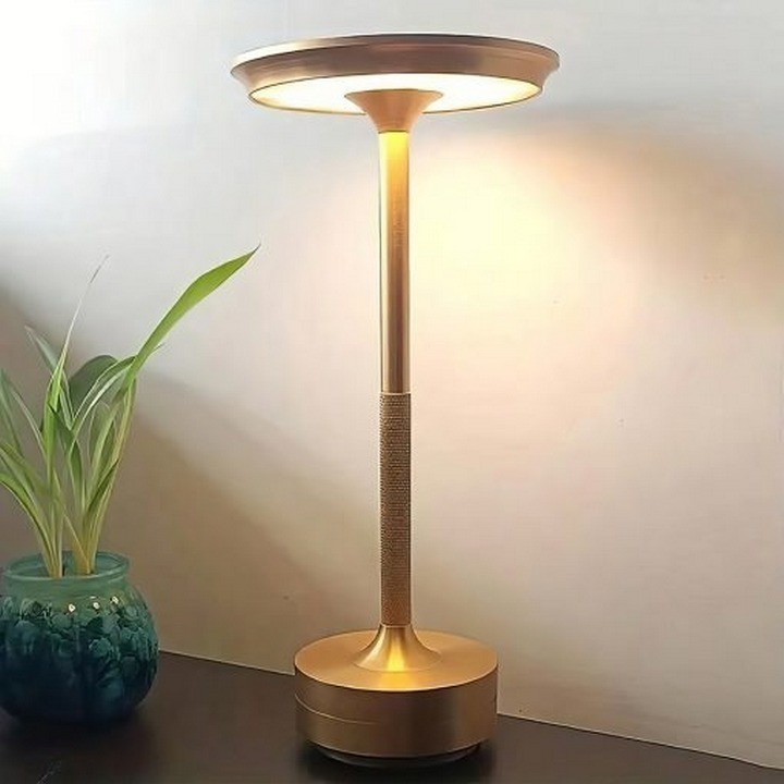 💘 Đèn Bàn Trang Trí Phòng Ngủ Luxury Dinner Table Lamps Cảm Ứng, Pin 1800mAh, 3 Chế Độ Ánh Sáng 💘