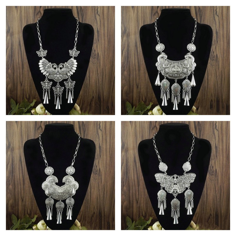 1pcs Phong cách dân tộc Vintage Necklace cổ áo len chuỗi