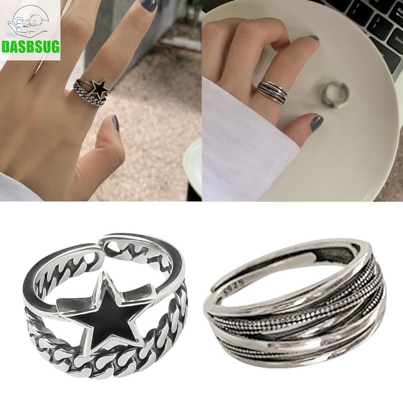 Dasbsug Ngôi Sao Knuckles Nhẫn Vintage Chữ Thập Mở Nhẫn Tuyên Bố Trang Sức Knuckles Nhẫn