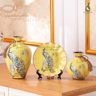  Set 3 lọ decor Bình Hút Tài Lộc đặt ở phòng làm việc  phòng khách làm quà tặng biếu - hàng nội địa trung quốc siêu đẹp 