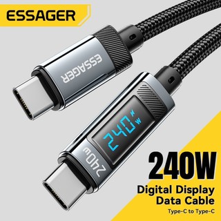  Essager 240w PD 3.1 Type C sang Type C Cáp Màn hình kỹ thuật số Dây sạc nhanh cho điện thoại máy tính xách tay 