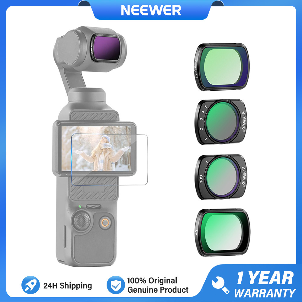 Bộ lọc từ tính NEEWER 4 gói cho DJI OSMO Pocket 3, UV CPL ND2-32 1 / 4 Bộ lọc sương mù đen