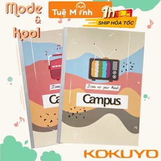 Vở Campus dán ép gáy dễ lật 80-120-200 trang kẻ ngang có lề tùy chọn, tập sổ 70gsm [Link tổng hợp]
