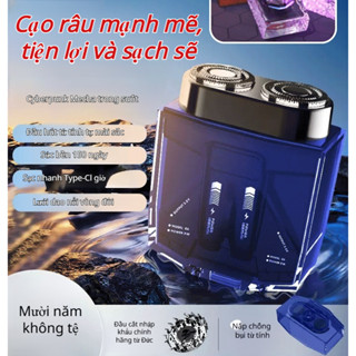 Dao cạo râu điện cầm tay Mecha động cơ kép trong suốt dành cho nam Dao cạo râu điện cầm tay nhỏ gọn