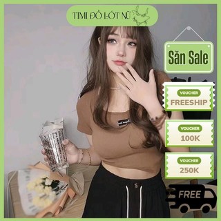Áo thun ngắn tay croptop cá tính Trơn