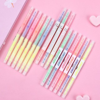 Set 3-6 bút highlight 2 đầu đánh dấu màu Pastel Sổ KLONG, bút nhớ ghi chú HI02 tiện lợi